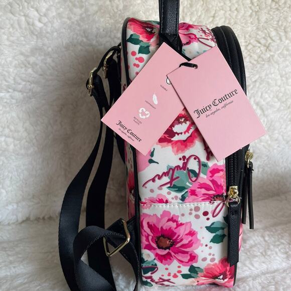 Brand New White/Black  JUICY COUTURE Pick-UR-Petal Gorgeous Flowered Backpack